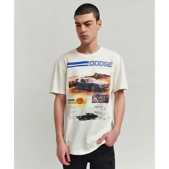 Dodge Reason Men’s Retro 1973 Dodge Charger Cream Cotton T-Shirt Tee XXL  (2XL) - Picture 5 of 6